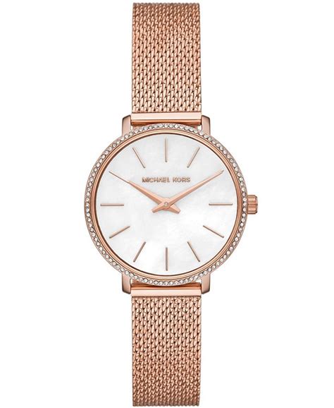 michael kors pyper rose gold tone mesh watch|Michael Kors pyper pink.